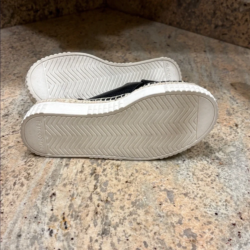 Franco Sarto Black Espadrille Slides. They are a woman's size 6